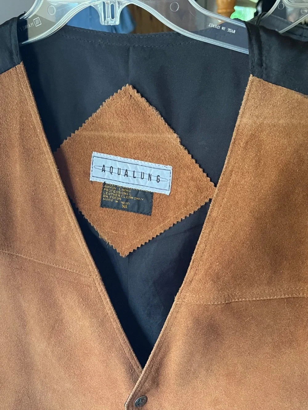Men’s suede & leather vest XL